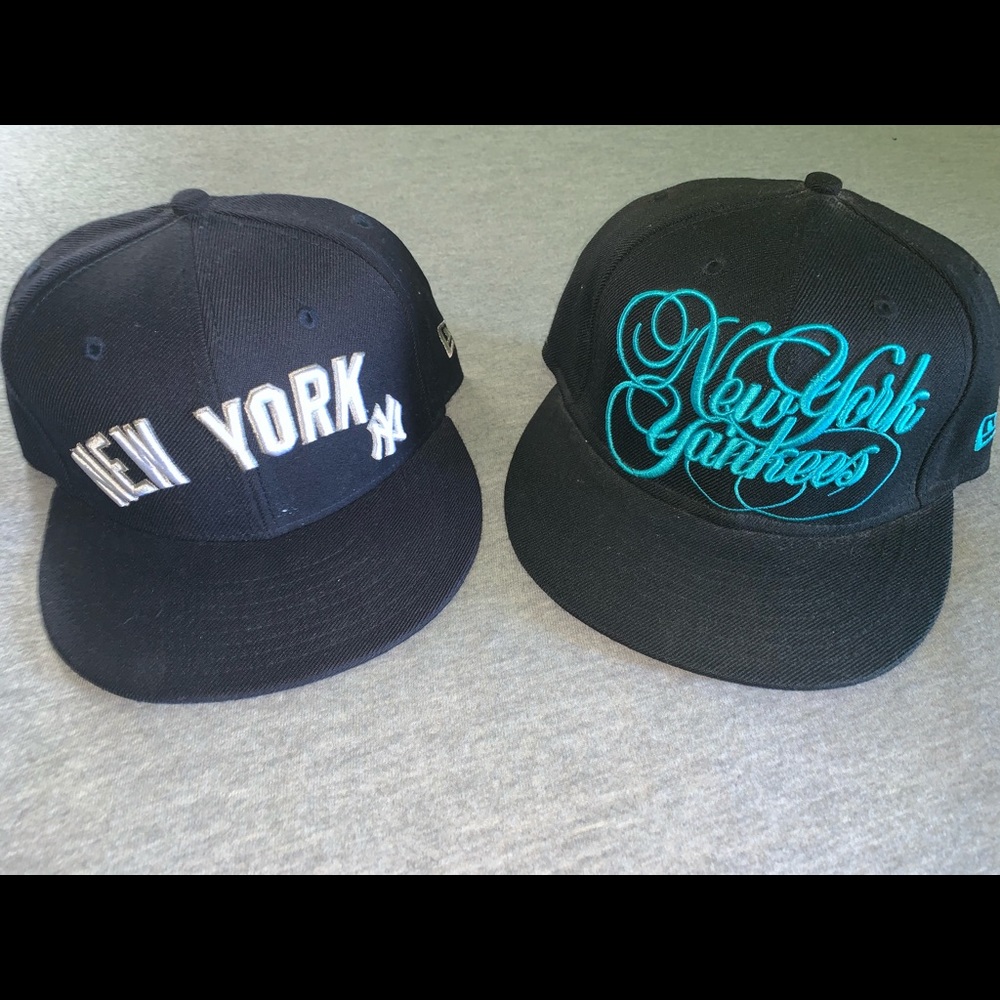 Ny Yankees Adult Fitted Cap 7 1/8 Blue 4-Pack Hats